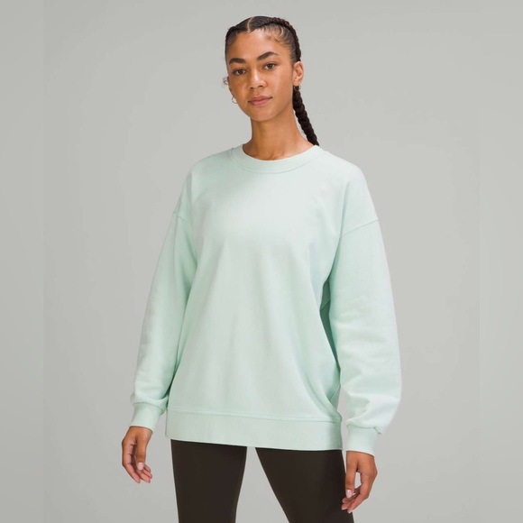 lululemon athletica Sweaters - Lululemon Perfect Oversized Crew Delicate Mint Women’s Size 8 Preppy Sweatshirt